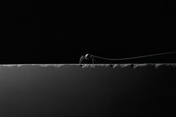 Spider on Wall: Minimalist Black and White