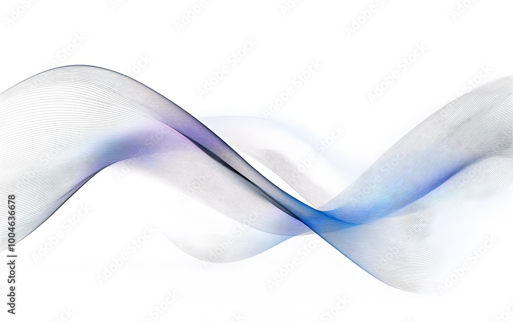 Poster sparkling abstract harmony of wavy lines abstract background, generative ai