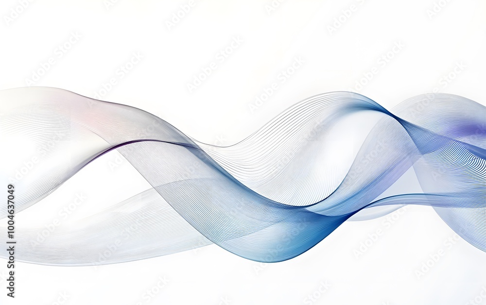 Poster sparkling abstract harmony of wavy lines abstract background, generative ai