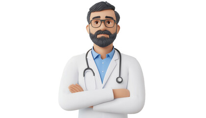 Fototapeta premium Pathologist , 3D illustration on transparent background
