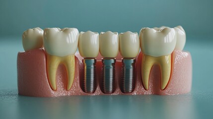 Obraz premium a chart of dental implants, symbolizing their impact on dental health and the expanding market, emphasizing advancements in implant technology and dental care procedures