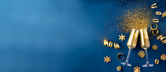 Champagner Gläser, Korken Knallen, Flasche 