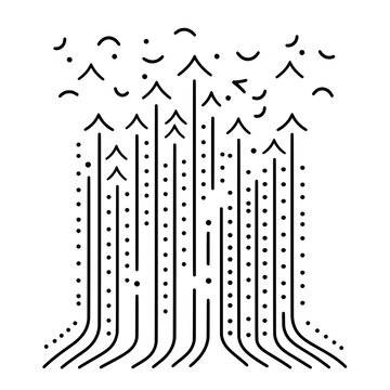 recommend clip art: Icon designed in a line style on a white background showing breathable fabric.