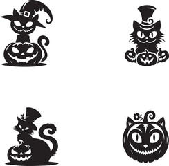 silhouette of cashier cat