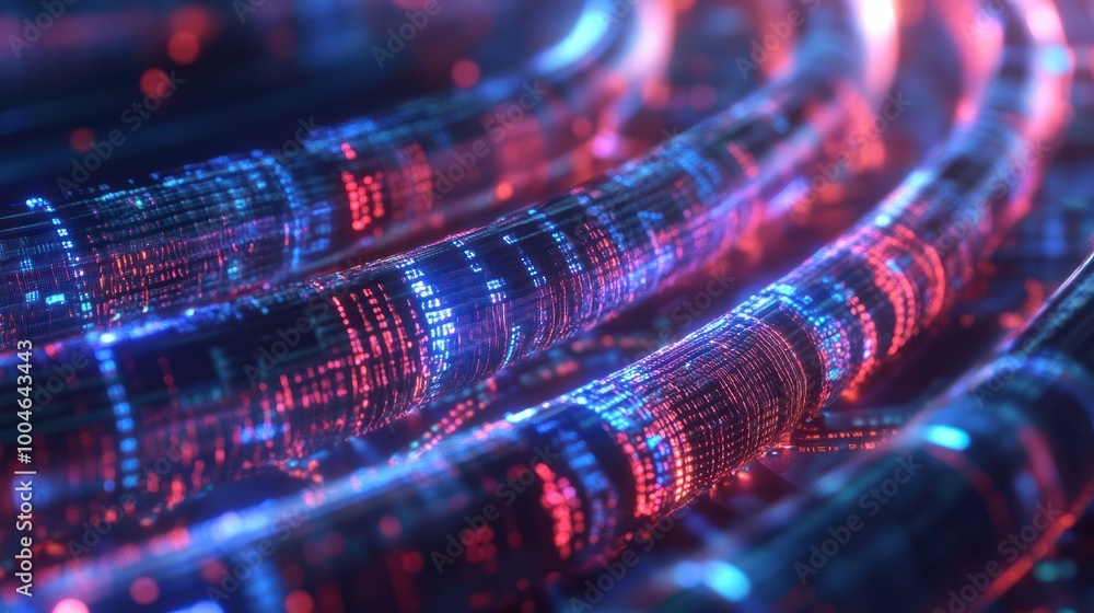 Poster Abstract network information web science technology data center fiber optic cable 5G connection future light digital
