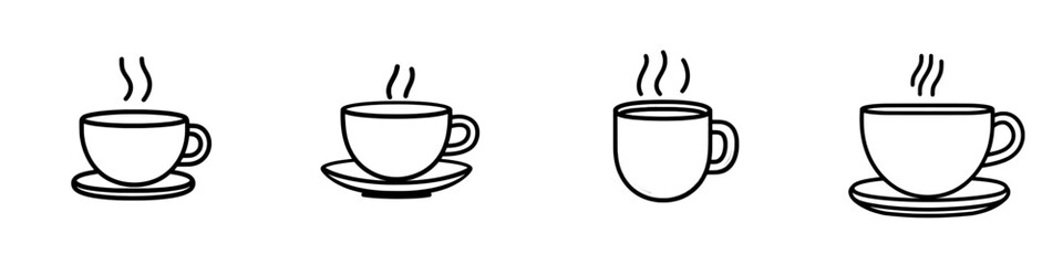 An icon for coffee cups. It is a single line icon with a modern design.