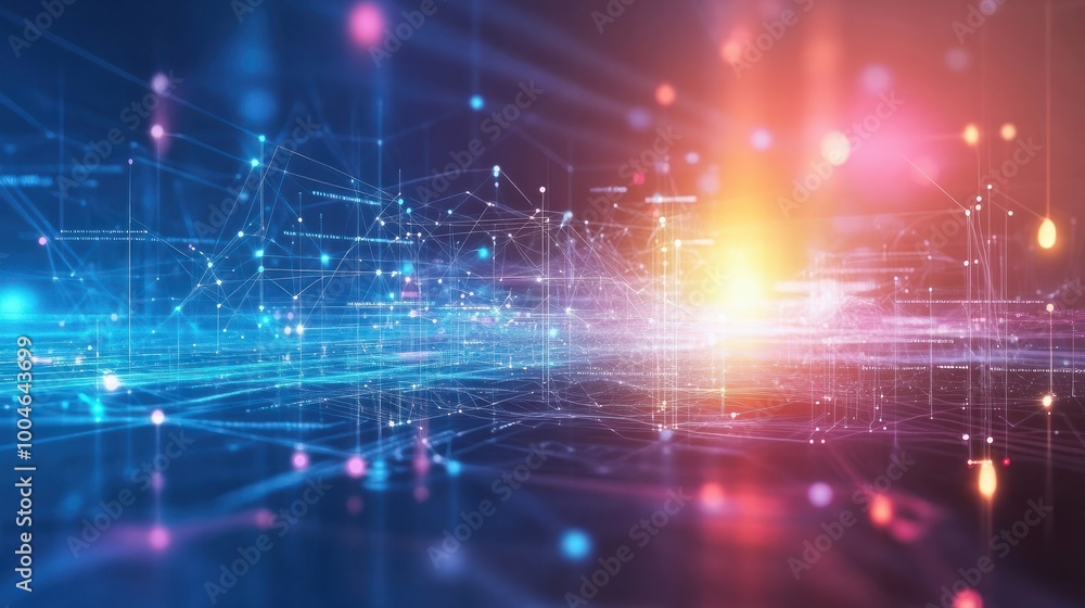 Poster abstract technology lines background with smart and futuristic, intelligent communication network co