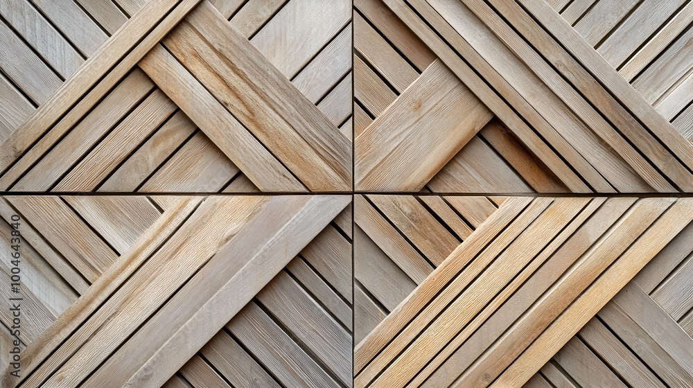 Poster decorative wooden wall panels arranged in a grid pattern with a textured linear finish and a neutral