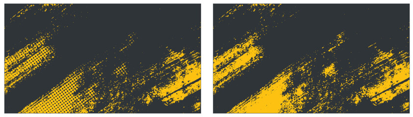 Vector orange color sport brush stroke texture background with halftone dot effect