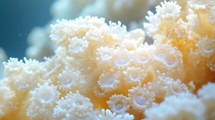 A close up of a bunch of white coral