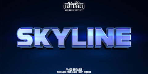 Sky editable text effect, customizable night and stars 3d font style