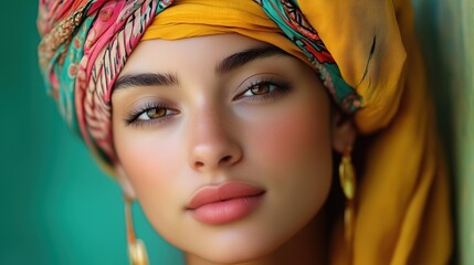 Naklejka premium Vibrant Turban Art A Vivid Expression of Cultural Heritage and Identity