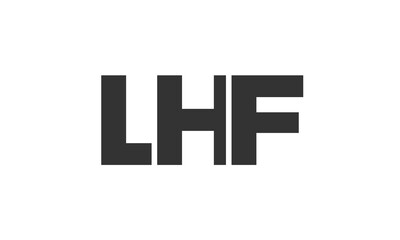 LHF logo design template with strong and modern bold text. Initial based vector logotype featuring simple and minimal typography. Trendy company identity.
