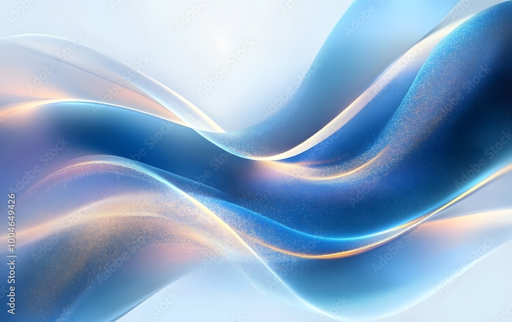 Poster sparkling abstract harmony of wavy lines abstract background, generative ai