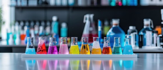 Colorful Laboratory Setup with Chemical Experiments