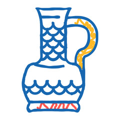 teapot arabian jug doodle icon sketch vector. teapot arabian jug sign. isolated symbol illustration