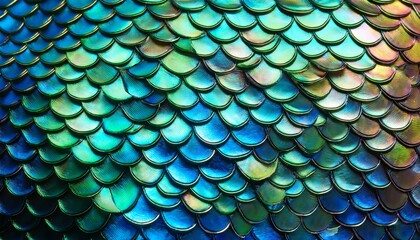 Obraz premium Iridescent scales shimmer in the light.