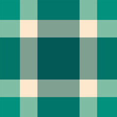 Popular background plaid vector, copy space fabric check pattern. Grid textile texture seamless tartan in teal and mint colors.
