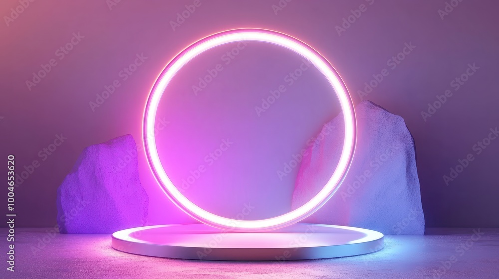 Poster podium background 3d light tech stage future platform game abstract. podium 3d background technology