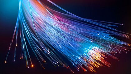 Fiber optic cables glow bright.