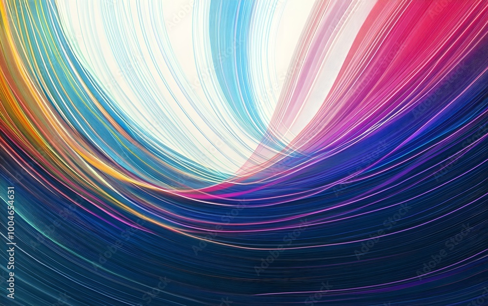 Poster abstract background of colorful lines, generative ai