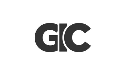 GIC logo design template with strong and modern bold text. Initial based vector logotype featuring simple and minimal typography. Trendy company identity.