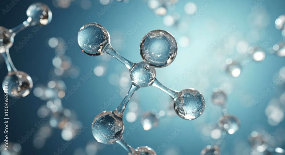 Aufkleber molecule structure and chemical model in abstract background showcasing science and technology