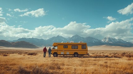 adventurous senior couple exploring the world in their rv, embracing the freedom and joy of retirement while creating beautiful travel memories and lasting experiences