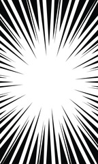 Black and white background abstract radial speed lines