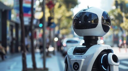 Autonomous robot cleaning the streets of a smart city