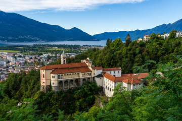 Obraz premium Madonna del Sasso - church in Locarno on the hill, Switzerland
