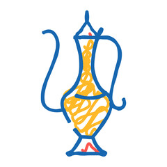 arabian pot doodle icon sketch vector. arabian pot sign. isolated symbol illustration