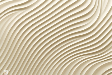 A textured background featuring smooth, flowing waves in a light beige color. The design creates a sense of depth and movement, ideal for modern interior decor or abstract art.