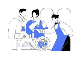 Top waiter isolated cartoon vector illustrations.