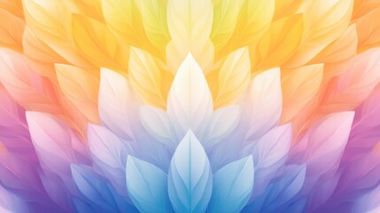 Vibrant gradient leaf pattern with soft pastel and multicolor design
