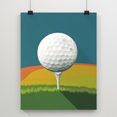 Cartoon Golf Course with Trees and Green Field,generative ai