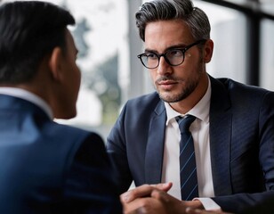 Consultant and client in a meeting, emphasizing professional advice, business strategy, and expert consultation.