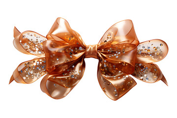 Transparent accessory glitter ribbon isolated on transparent background