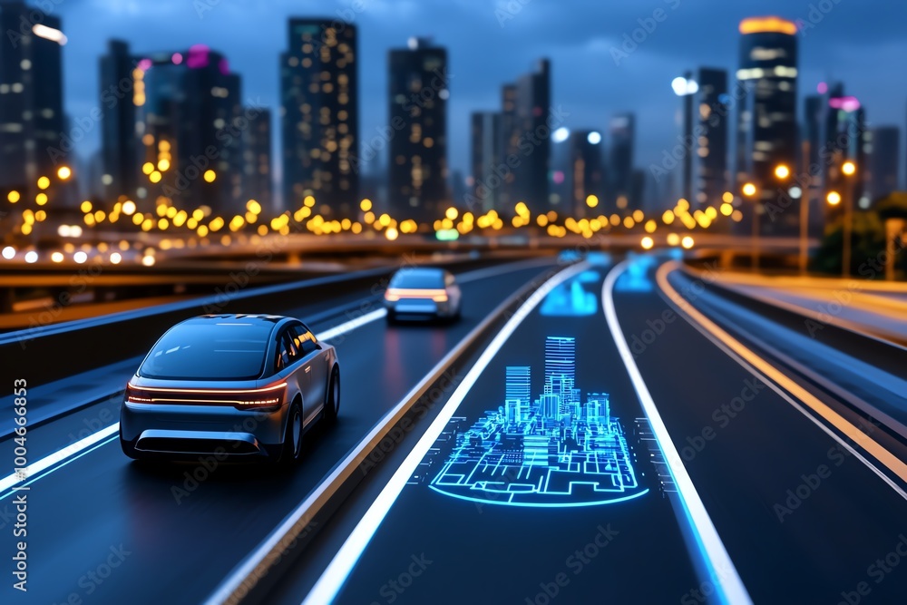 Poster 3d-rendered futuristic city using tomorrowâ€™s innovations, where fully modeled buildings, autonomou
