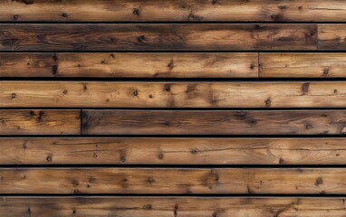 Obraz premium Minimalist wall constructed from natural wooden planks with linear textured surface showcasing a simple yet modern decor style with a versatile building material