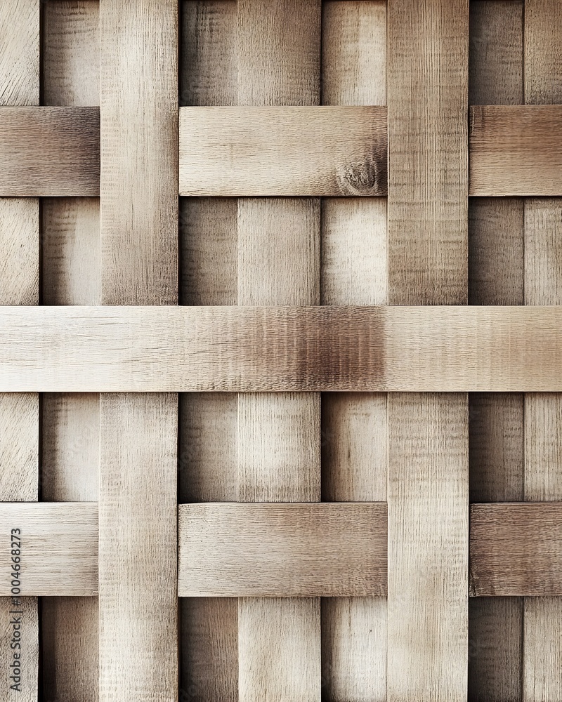 Poster minimalist wooden grid wall panels with textured linear finish in neutral color scheme architectural