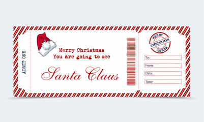 Invitation to the Christmas party. Admission ticket. New Year celebration