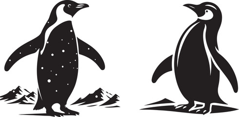 Penguin vector silhouette image