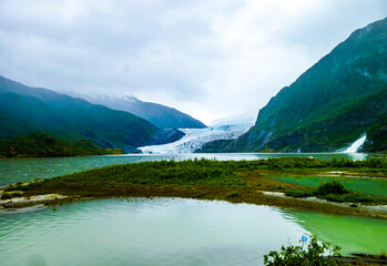 Alaskan Glacier in Turquoise Water, Alaska Landscape