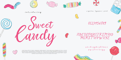Sweet Cakes cartoon Font Vector modern alphabet font uppercase and number fonts victorian typeface