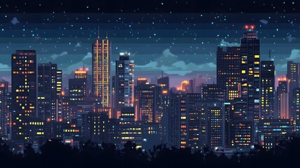 night city skyline background ,city with high buildings background.generative ai