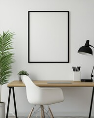 Minimalist Living Room Interior with Modern Design Poster Mockup and Frame
