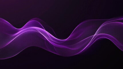 Abstract Dark Purple Waves Design with Modern Technological Line Patterns