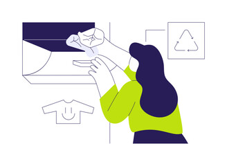 Fabric and textile waste collection abstract concept vector illustration.