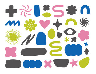 Abstract shapes and blobs isolated on white background. Vector illustration with modern abstract shapes. 